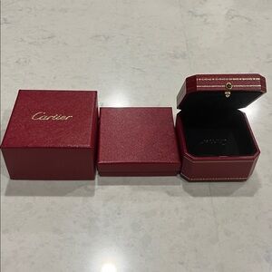 Cartier Red and Gold Ring Box